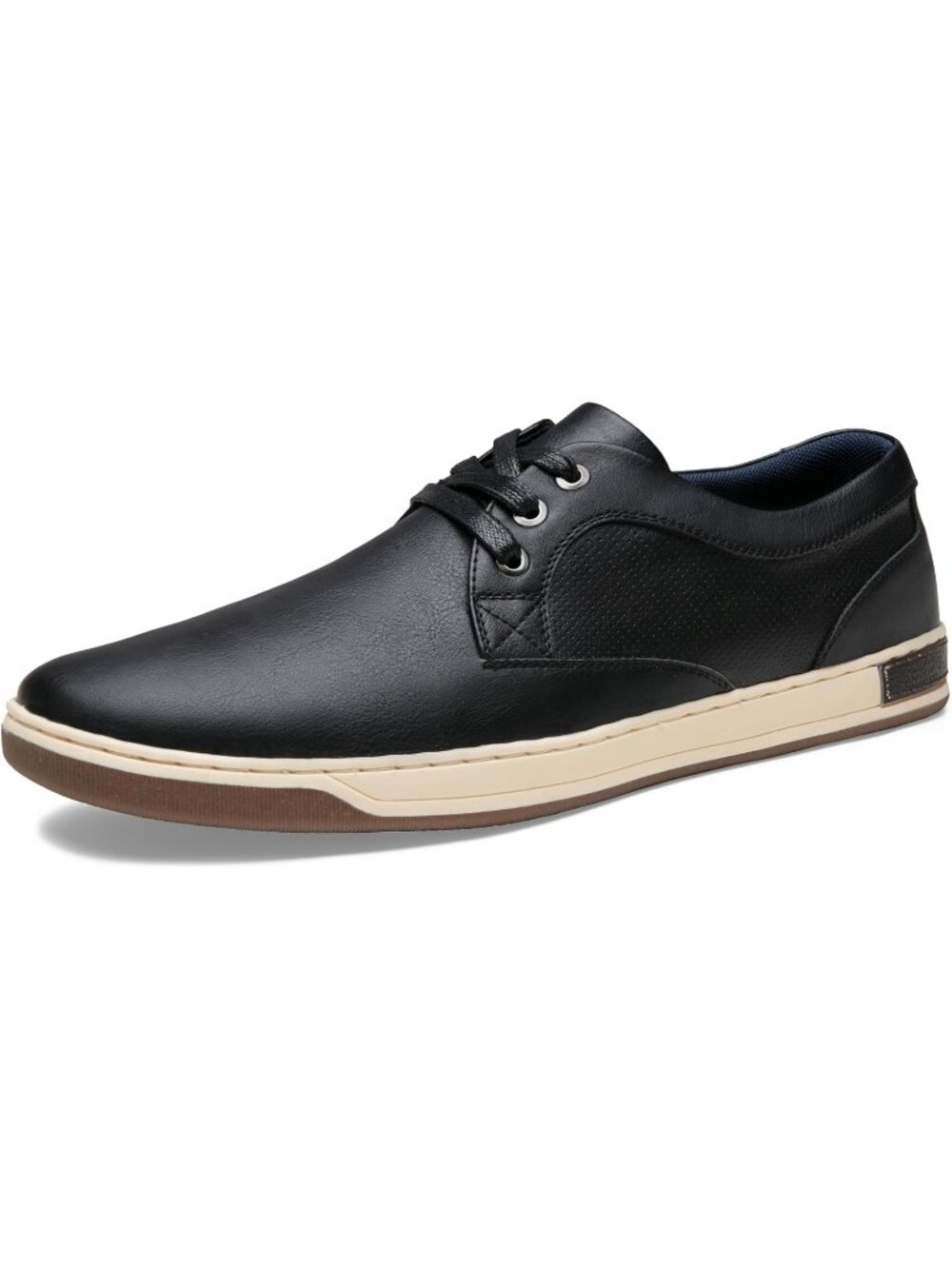 Men's Casual Black Coated Leather Comfortable Business Sneakers Casual Shoes